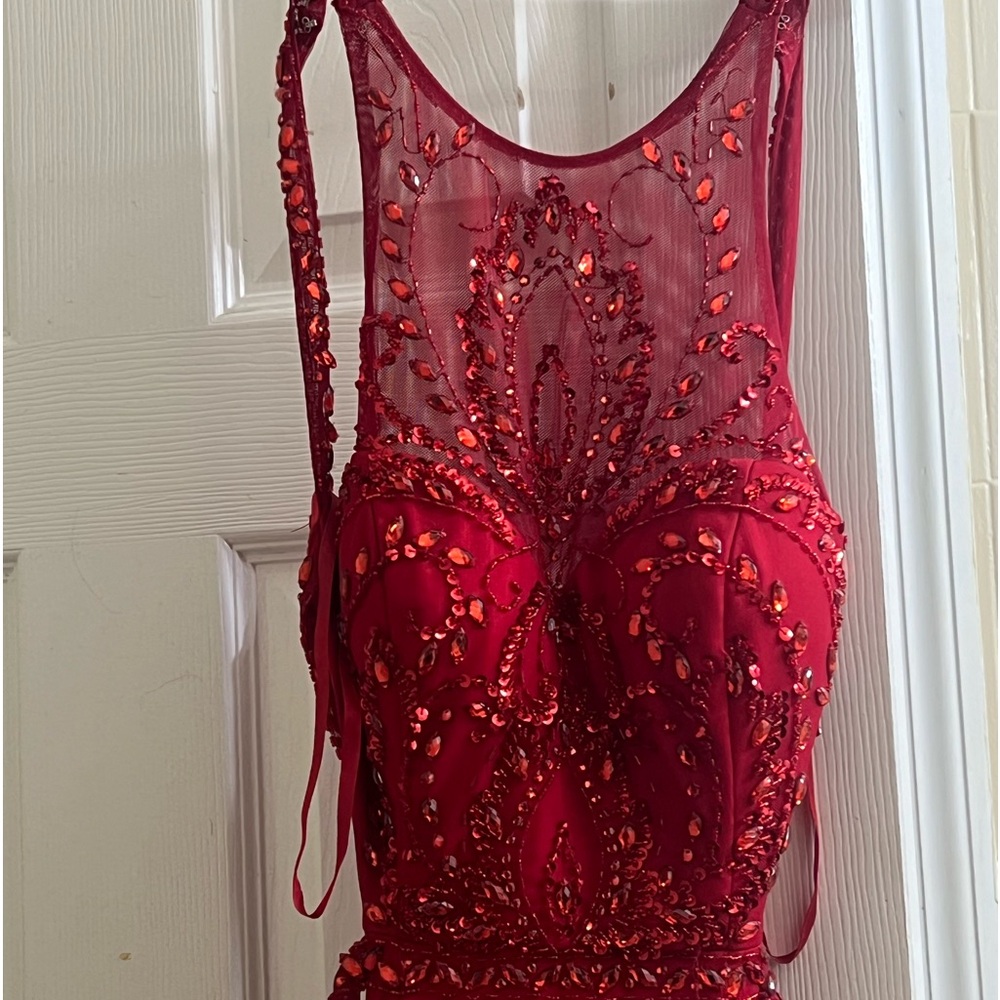 Red Rhinestone Gown - Picture 4 of 8